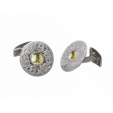 WCL2B Large Celtic Warrior Cufflinks with 18K Gold Bead