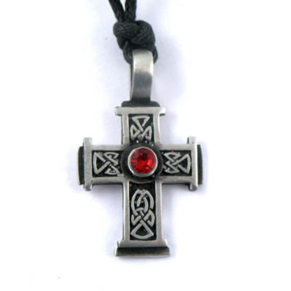 Celtic Cross Choker with Hematite Grey Stone