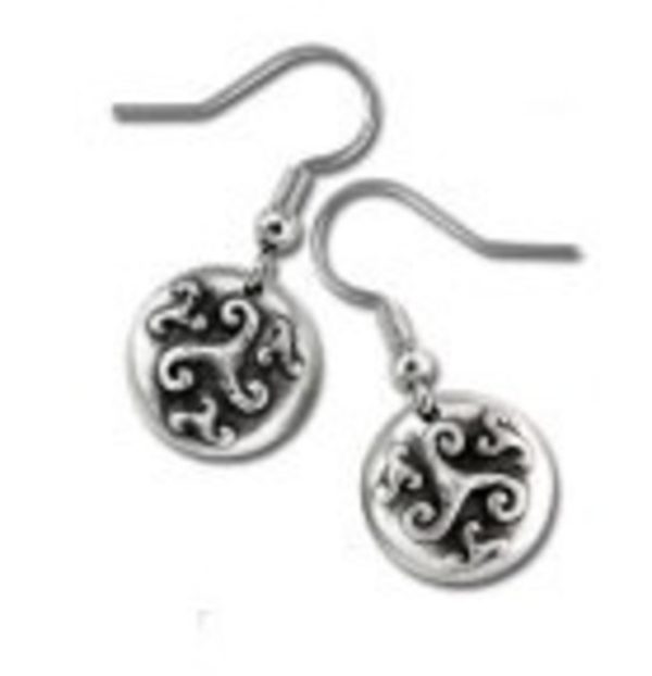 Four Spirals Celtic Design Pewter Earrings