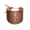 Wide Cuff Leather Wristband with Celtic Trinity Design