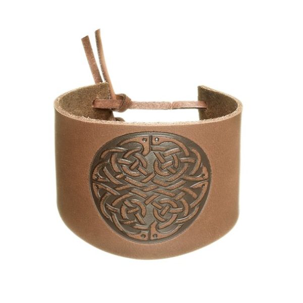 Wide Cuff Wristband with Knot-work Design