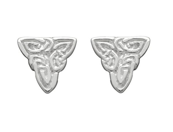 Celtic Triangle Stud Earrings in Sterling Silver