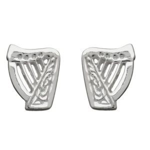 Sterling Silver Harp Stud Earring