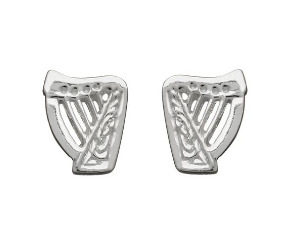 Sterling Silver Harp Stud Earring