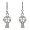 Sterling Silver Celtic Cross Drop Earring