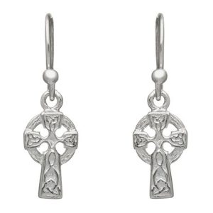 Sterling Silver Celtic Cross Drop Earring