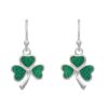 Shamrock Drop Earring with Green CZ Stones
