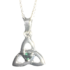 SILVER PLATE GREEN TRINITY PENDANTS