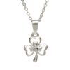 SILVER PLATE DBL SHAMROCK PENDANT