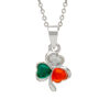 SILVER PLATE TRICOLOUR SHAMROCK PENDANT
