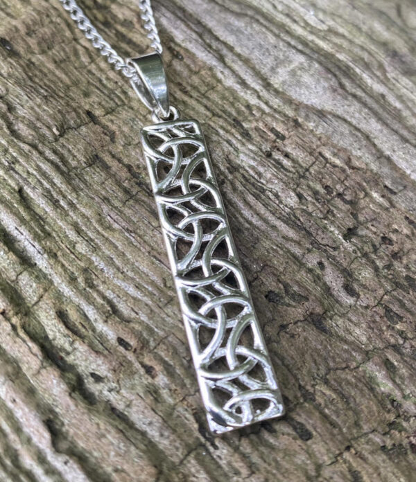 SILVER PLATE BAR TRINITY  PENDANT
